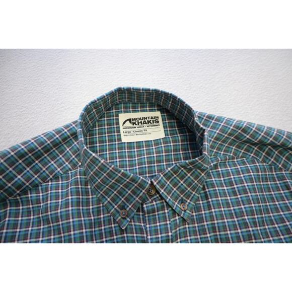 Mountain Khaki Classic Fit Plaid Camp Button Up Long Sleeve Shirt Mens Sz Large - Picture 7 of 10
